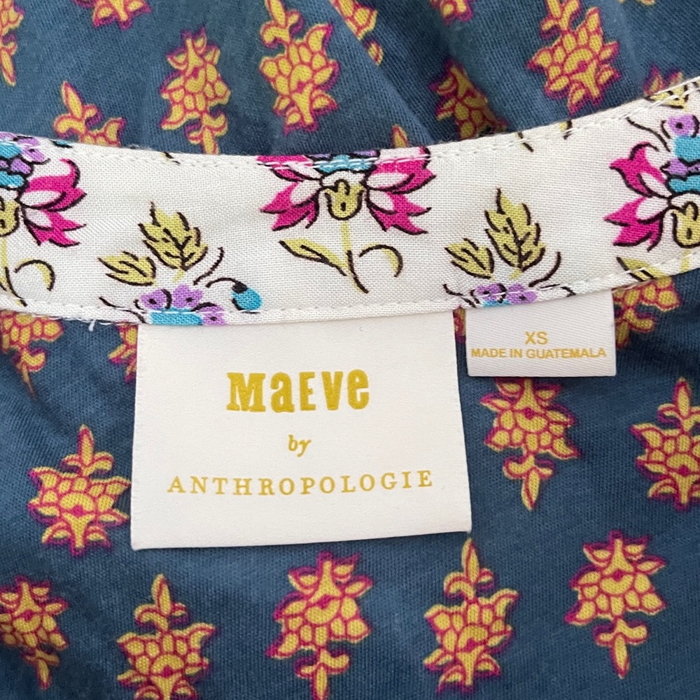 Anthropologie Blue and White Floral Blouse - Picture 10 of 12